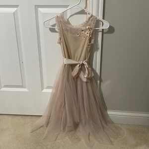 Toddler’s nude mesh tulle party dress -  size 7